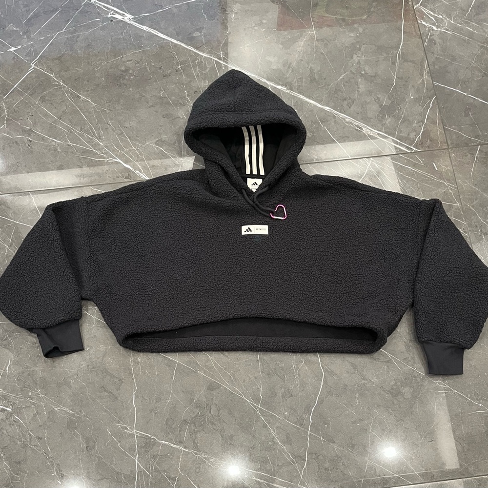 Adidas Moon Boot Sherpa Crop Top Hoodie Small SAMPLE